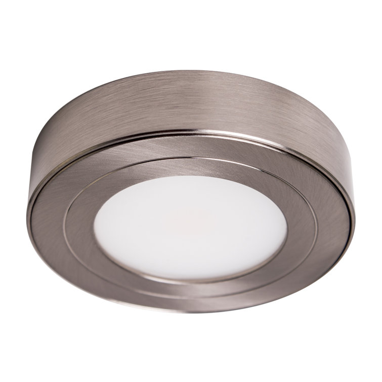 Brushed Steel RGB+W Dimmable LED Under Cabinet Puck Light