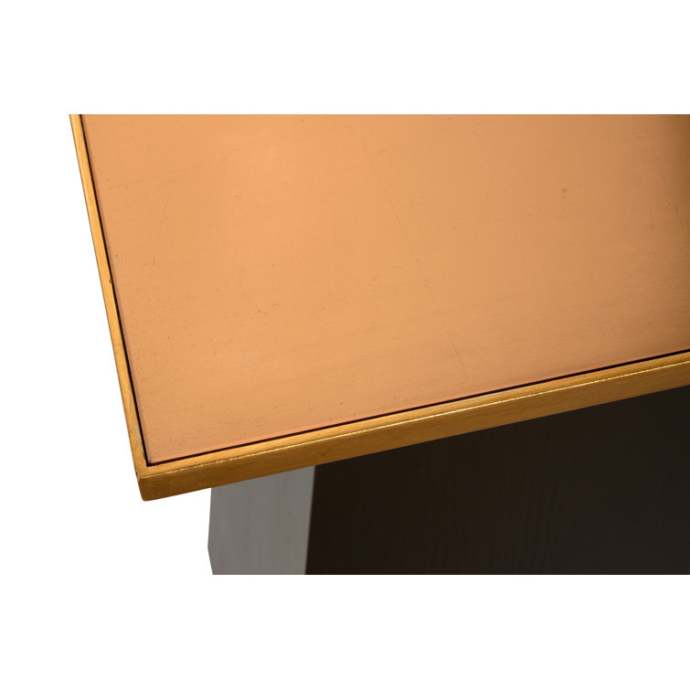 Bradshaw Orrell Gold-Leafed Edge Walnut Pedestal Plant Stand