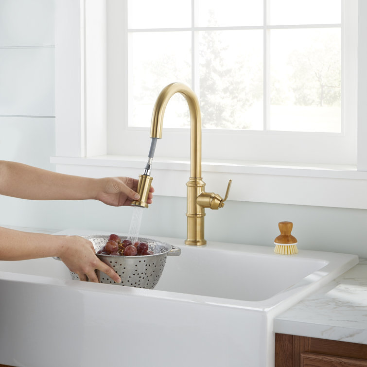 Kinzie Brushed Bronze Single Handle Pull-Down Kitchen Faucet