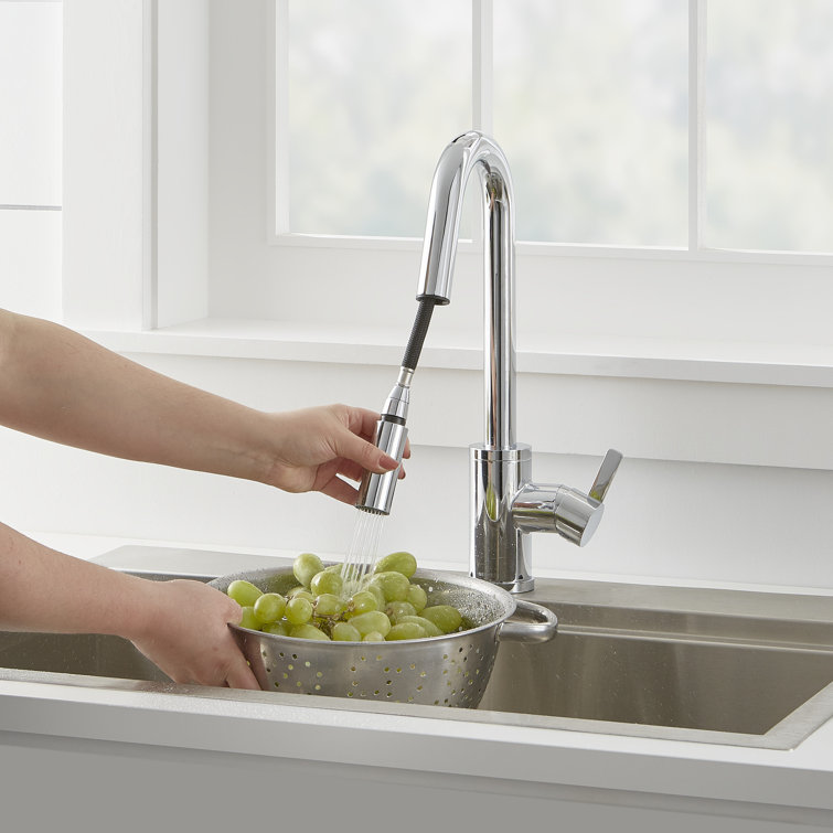 Amalfi Chrome Pull-Down Single Handle Kitchen Faucet