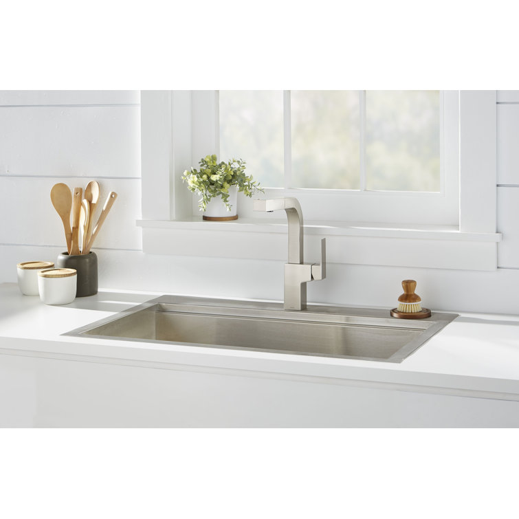 Stainless Steel Single Handle Pull-Out Kitchen Faucet