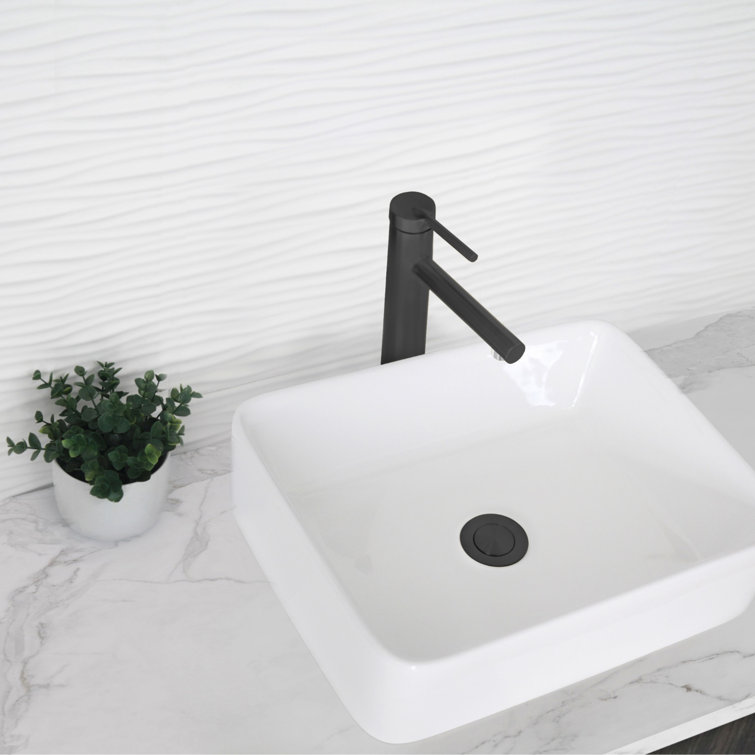 Matte Black Stainless Steel Single Handle Vessel Bathroom Faucet
