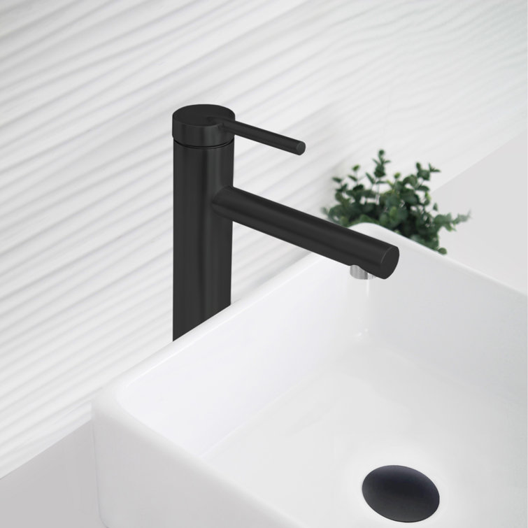 Matte Black Stainless Steel Single Handle Vessel Bathroom Faucet