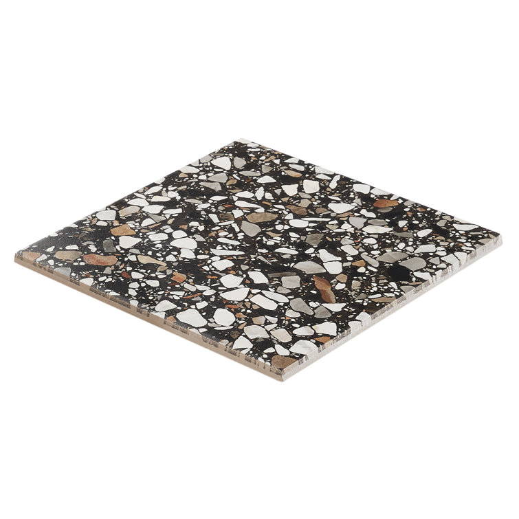 Grain Black Matte Porcelain Patterned Floor and Wall Tile
