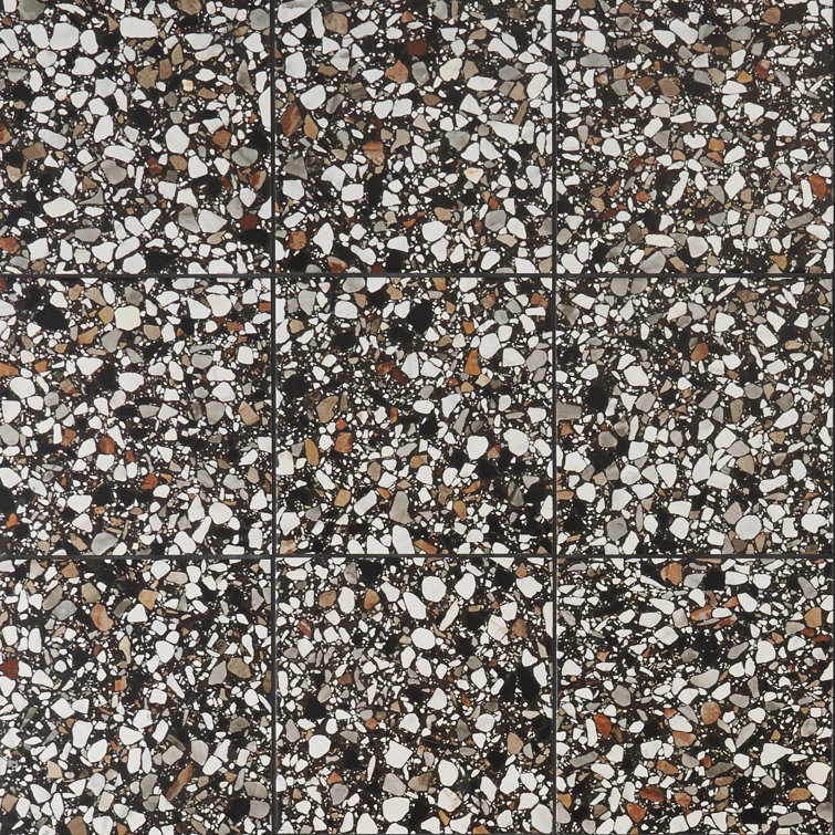 Grain Black Matte Porcelain Patterned Floor and Wall Tile