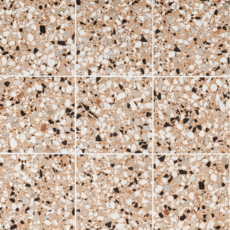 Grain Beige Matte Porcelain Terrazzo Floor and Wall Tile