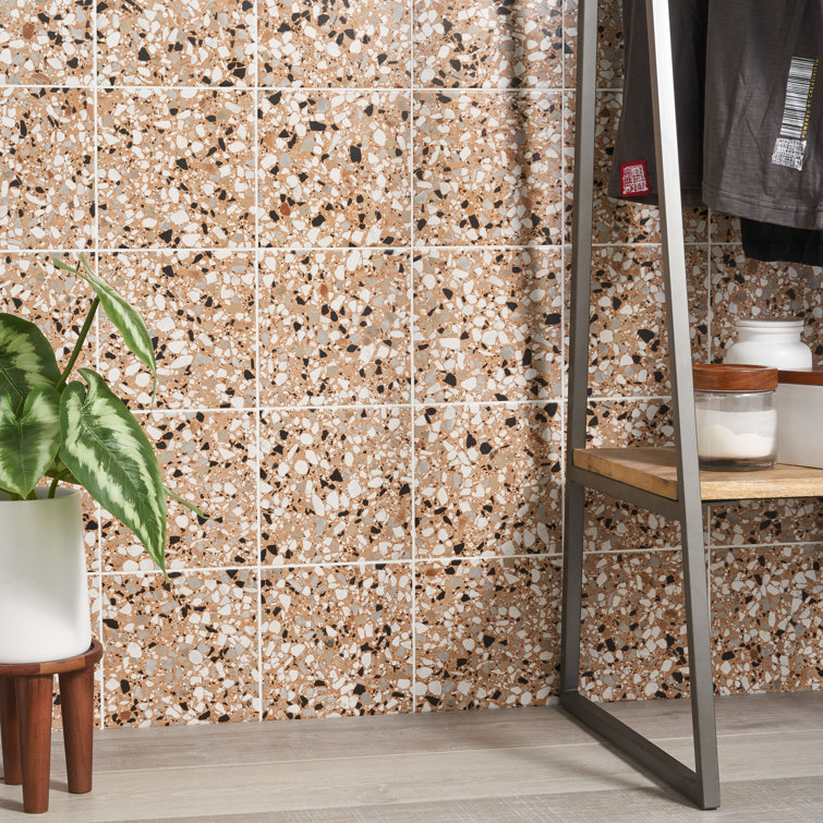 Grain Beige Matte Porcelain Terrazzo Floor and Wall Tile
