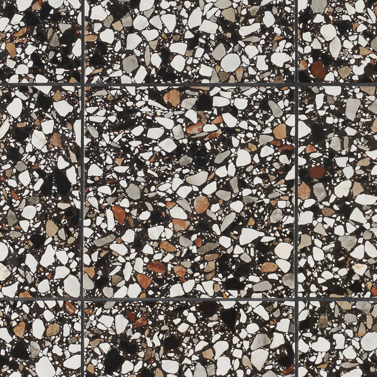 Grain Black Matte Porcelain Patterned Floor and Wall Tile