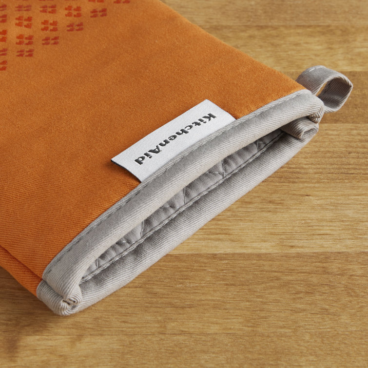 Honey Orange Heat-Resistant Silicone Oven Mitts, 2-Piece Set
