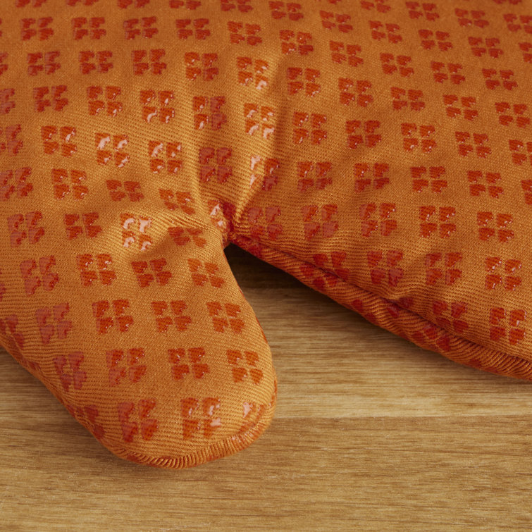 Honey Orange Heat-Resistant Silicone Oven Mitts, 2-Piece Set