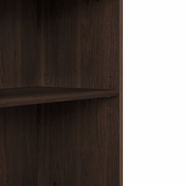Adjustable Black Walnut Tall Etagere Bookcase with Engineered Wood
