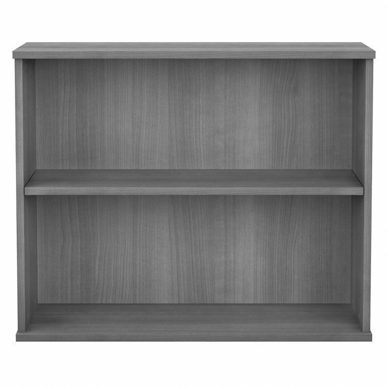 Transitional Platinum Gray Engineered Wood 2-Shelf Bookcase