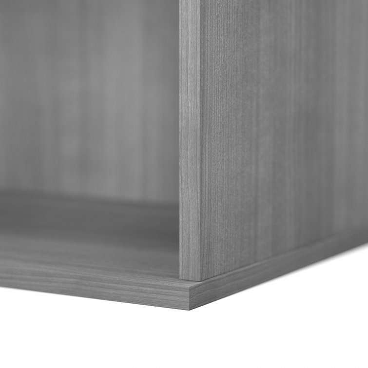 Transitional Platinum Gray Engineered Wood 2-Shelf Bookcase