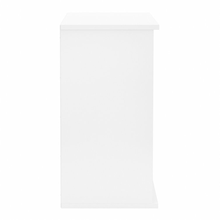 Transitional White Engineered Wood Adjustable 2-Shelf Bookcase