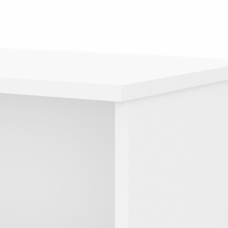 Transitional White Engineered Wood Adjustable 2-Shelf Bookcase