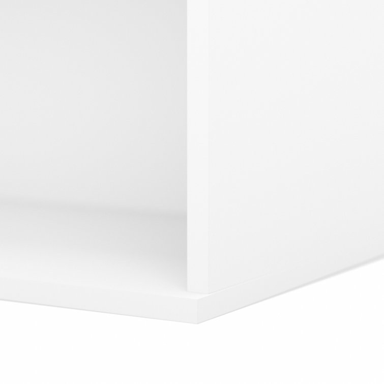 Transitional White Engineered Wood Adjustable 2-Shelf Bookcase