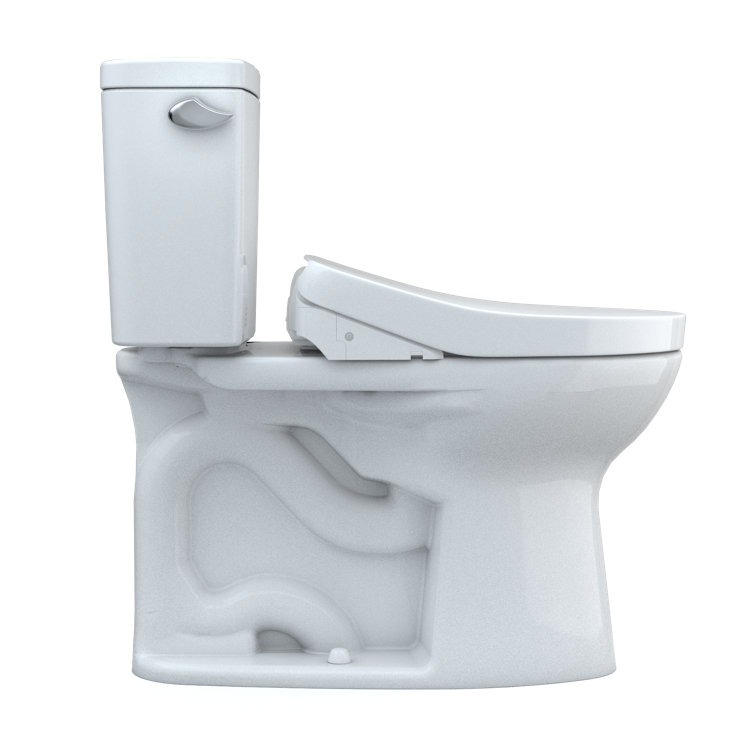 Modern White Vitreous China Elongated Two-Piece High-Efficiency Toilet