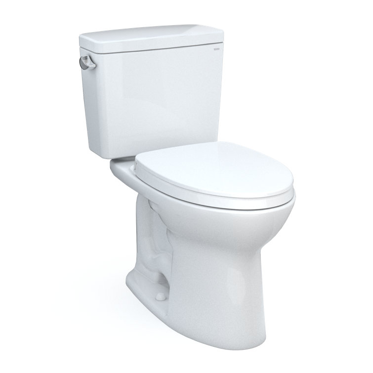 White Vitreous China Elongated Two-Piece Toilet with Soft Closing Seat