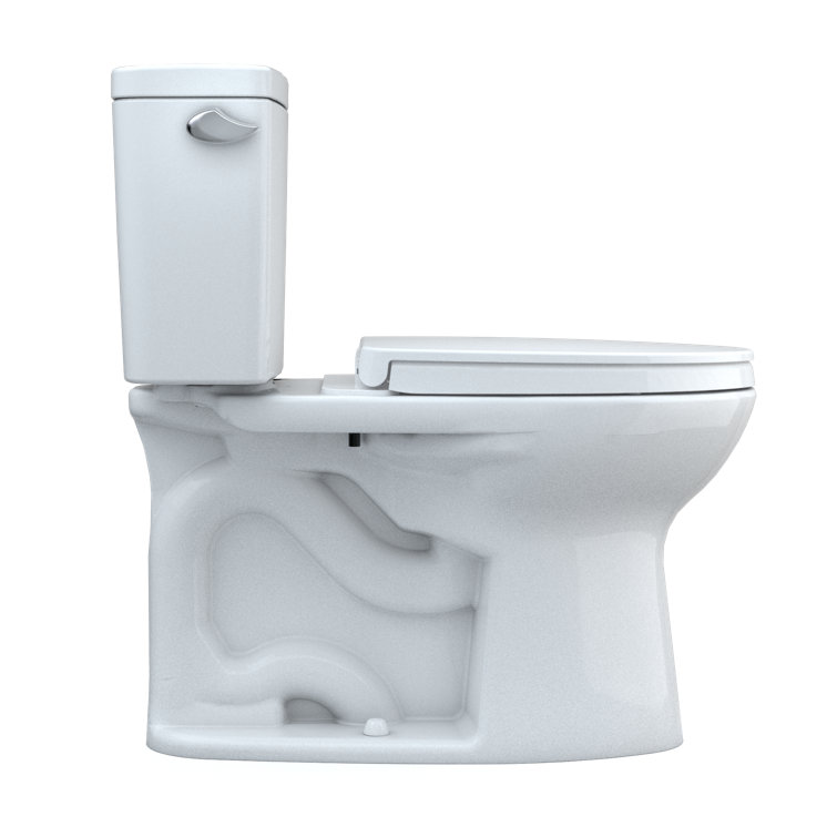 Elegant White Vitreous China Elongated Two-Piece High-Efficiency Toilet