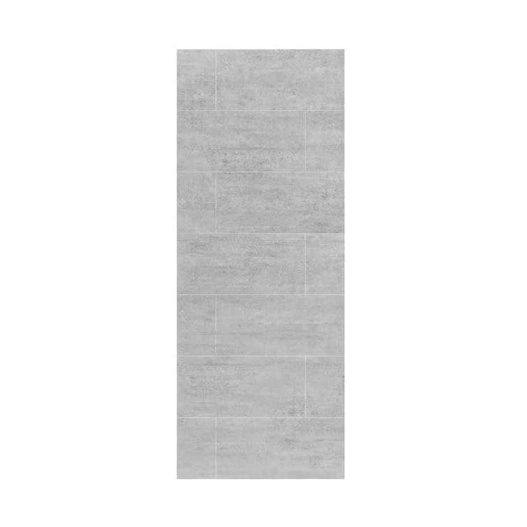 Gray 60'' x 32'' SPC Composite Alcove Shower Kit