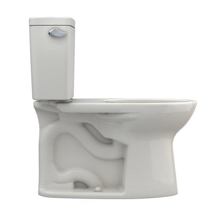 Elongated Cotton Vitreous China Two-Piece Toilet with Tornado Flush