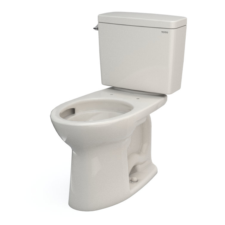 Elongated Cotton Vitreous China Two-Piece Toilet with Tornado Flush