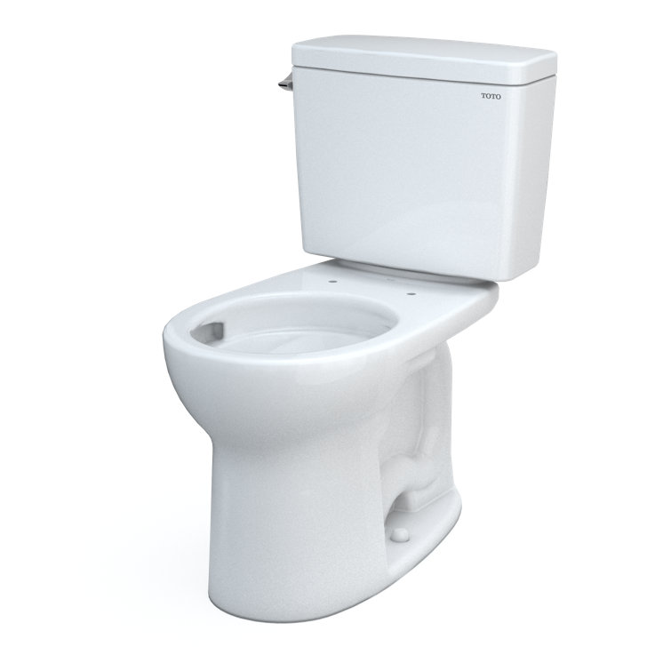 Cotton White Round Two-Piece High Efficiency Toilet