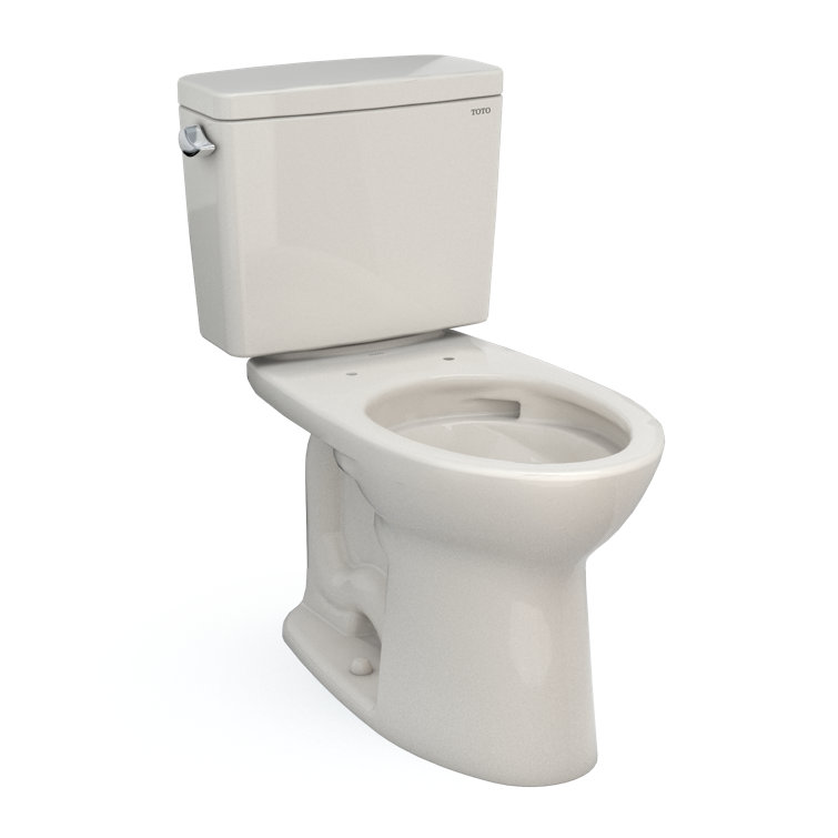 Elongated Cotton Vitreous China Two-Piece Toilet with Tornado Flush