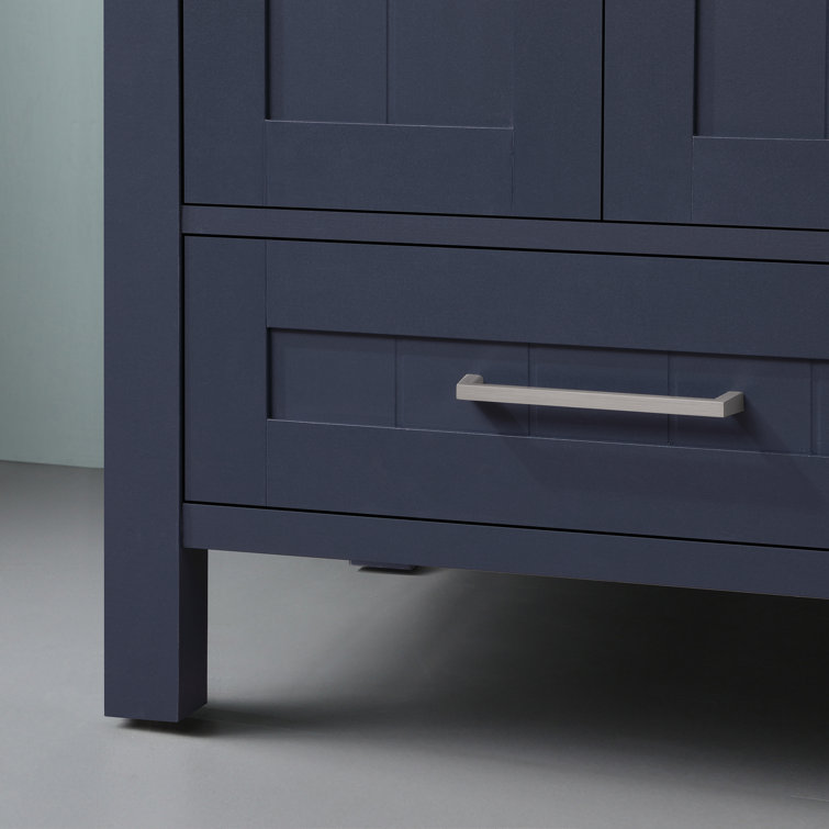 Midnight Blue 24" Freestanding Bathroom Vanity with Marble Top