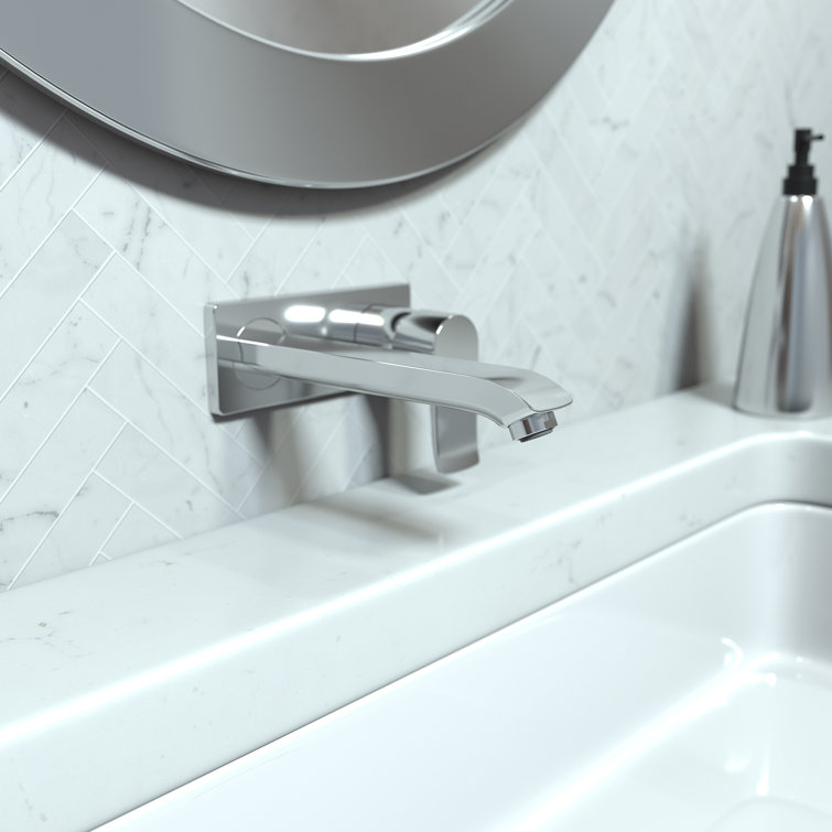 Chrome Wall Mounted Single Handle Bathroom Faucet