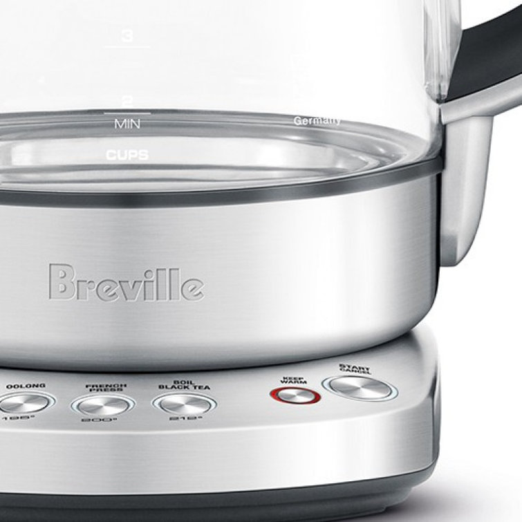 Breville 57 oz Silver Glass Variable Temperature Kettle