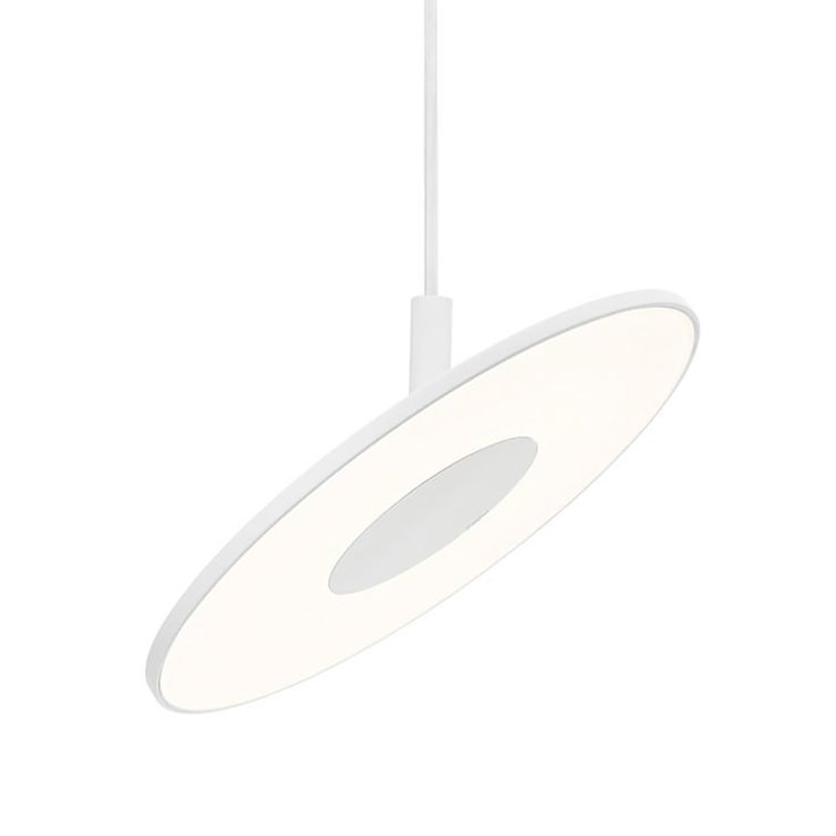 Circa Small White Geometric LED Pendant with USB Charging