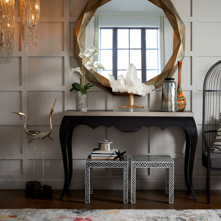 Geometric Faceted Silver Oval Wall Mirror