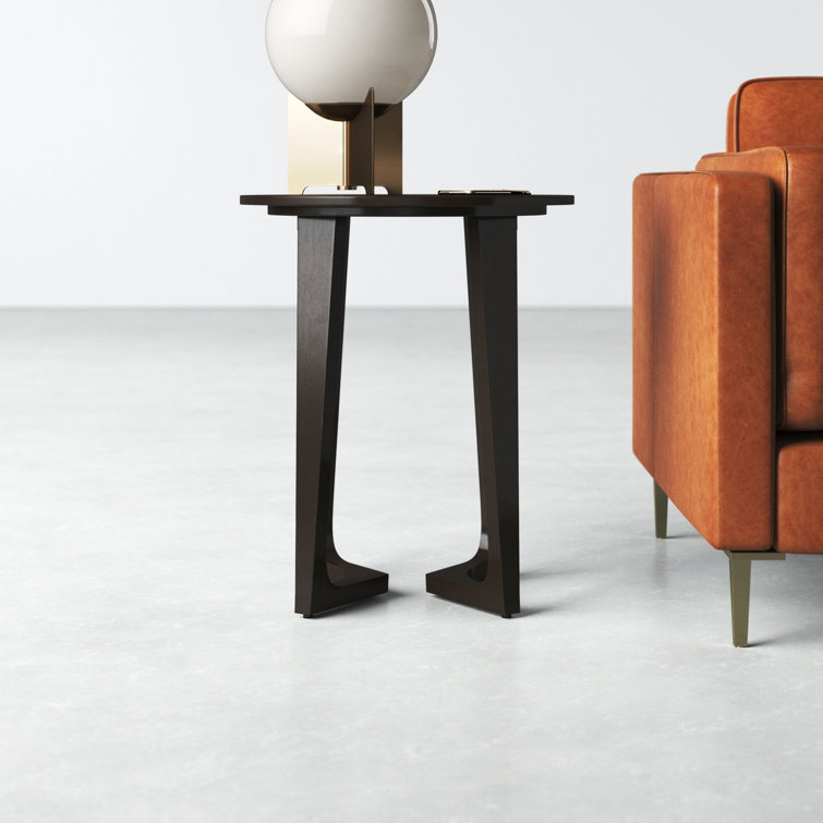 Espresso Sheesham Solid Wood Round Modern End Table