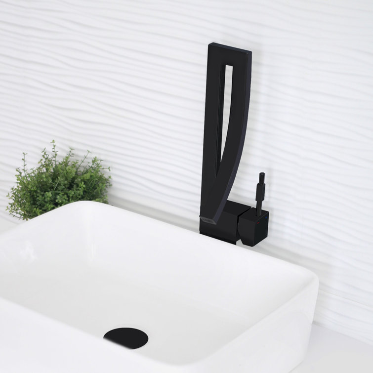 Elegant Vanessa Single-Handle Matte Black Brass Bathroom Faucet