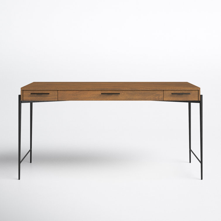 Transitional Bedford Brown Home Office Desk with 3 Drawers