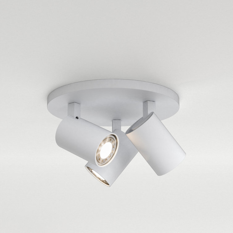 Ascoli Triple Round Textured White Metal Spotlight with Crystal Embellishment