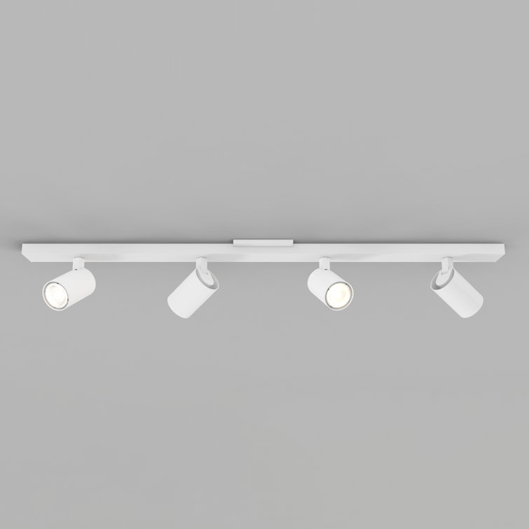 Contemporary Textured White Metal LED Spotlight Track, 35"