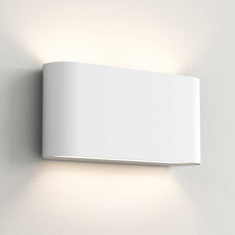 Contemporary Dimmable White Plastered LED Sconce with Crystal Embellishment