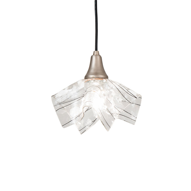 Handkerchief Branches Mini Pendant in Brushed Nickel and Black