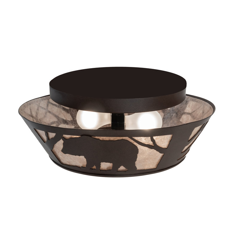 Brown Glass 16" Flushmount Ceiling Light