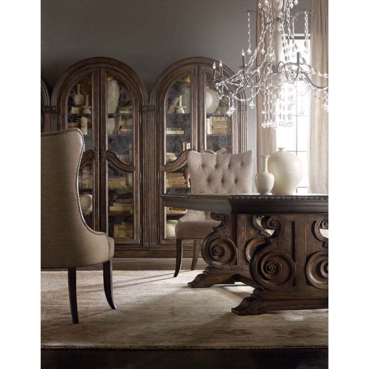 Beige Linen Upholstered Arm Chair with Wood Legs