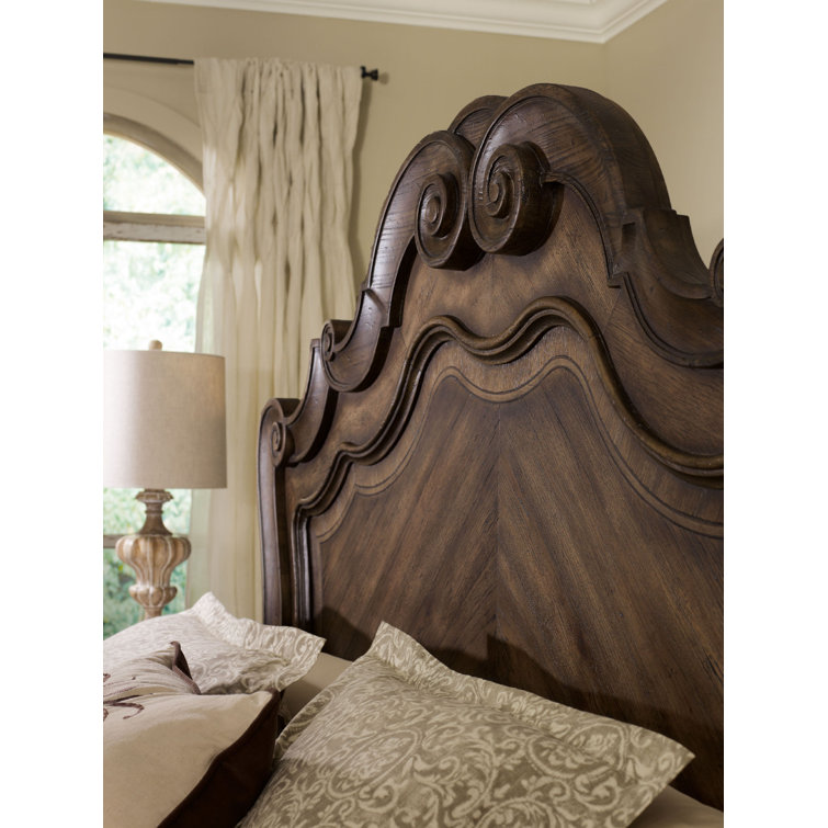 Rhapsody Walnut King Wood Frame Panel Bed