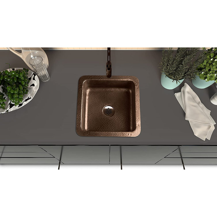 Hand Hammered Copper 12" Dual Mount Single Bowl Sink