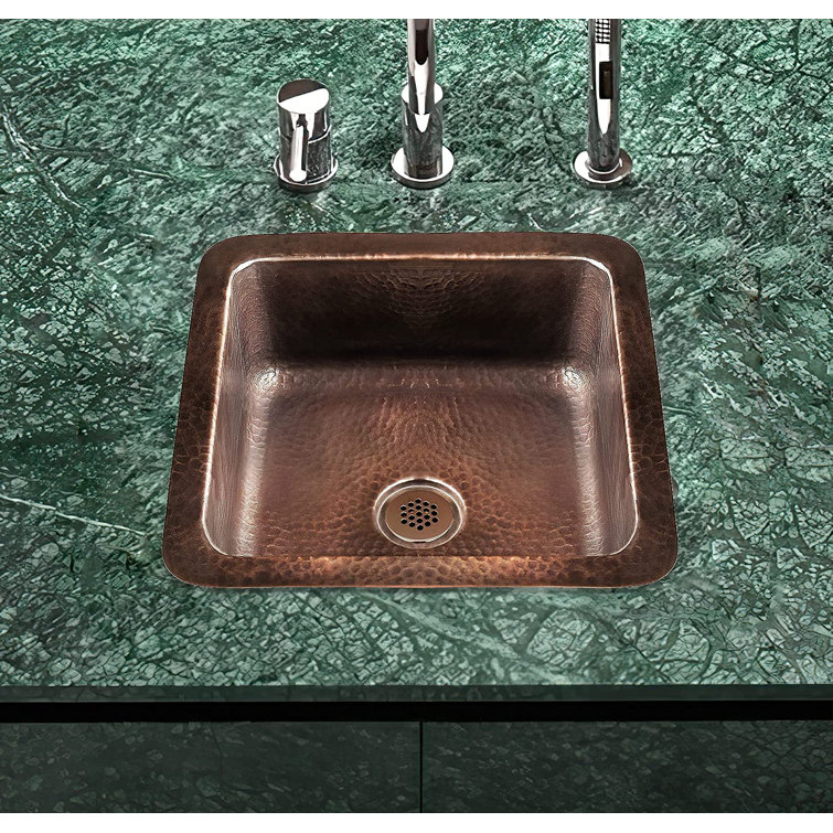 Hand Hammered Copper 12" Dual Mount Single Bowl Sink