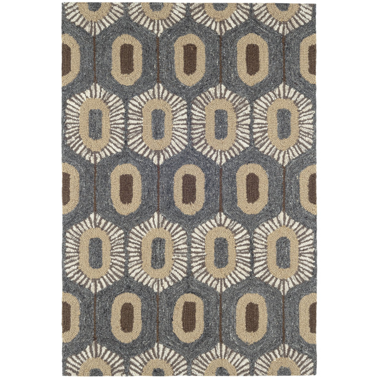 Handmade Geometric Flatweave Wool Rug in Gray 24'' x 36''