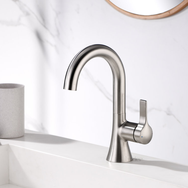 Streamline Elegance Single-Handle Bathroom Faucet in Brushed Nickel