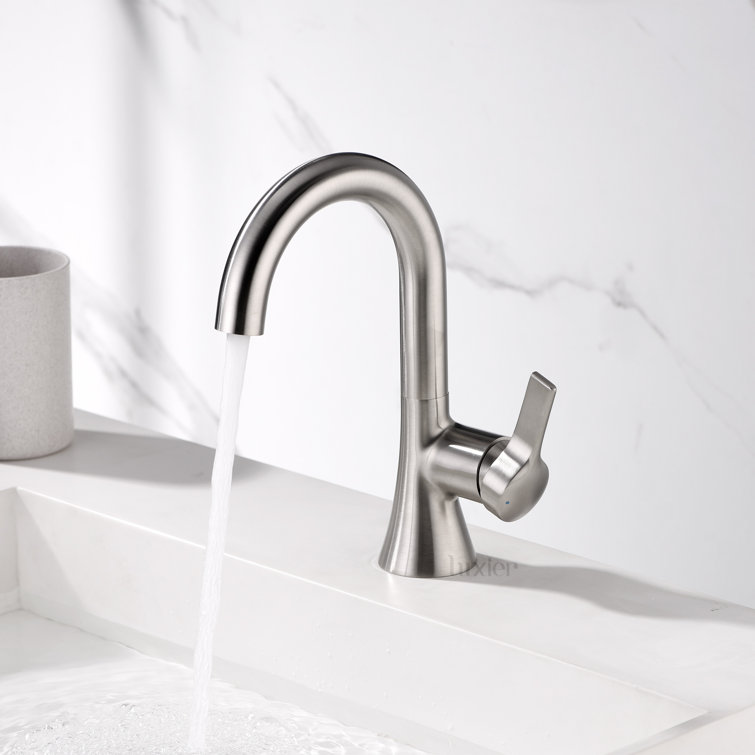 Streamline Elegance Single-Handle Bathroom Faucet in Brushed Nickel