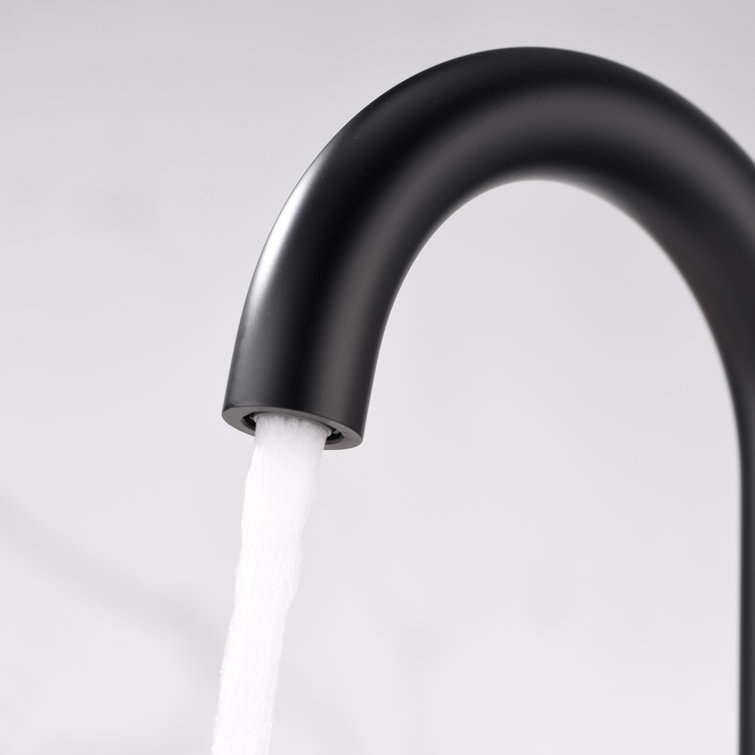 Matte Black Single Hole Bathroom Faucet with Drain Assembly