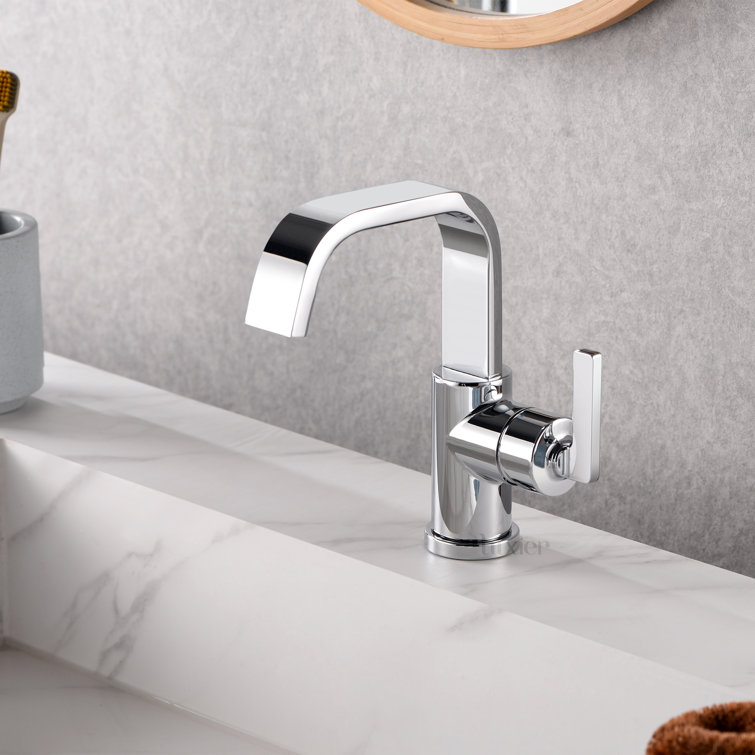 Sleek Chrome Single-Handle 8" Bathroom Faucet with Push Pop-Up Drain